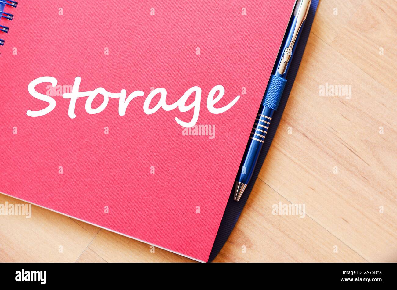 Storage write on notebook Stock Photo
