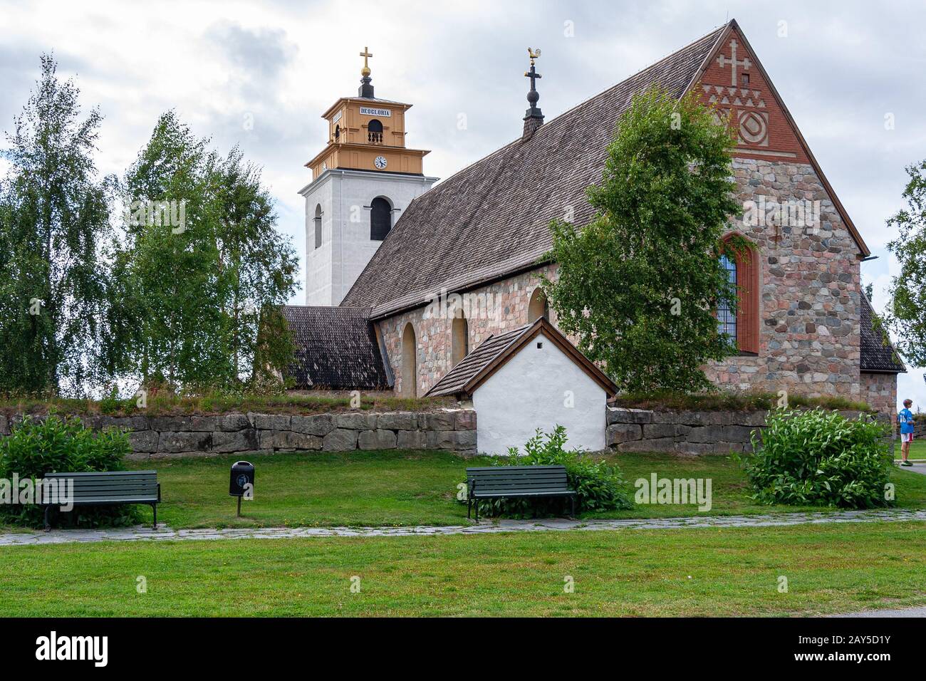 medieval Nederlulea church building. Gammelstad, Sweden Stock Photo