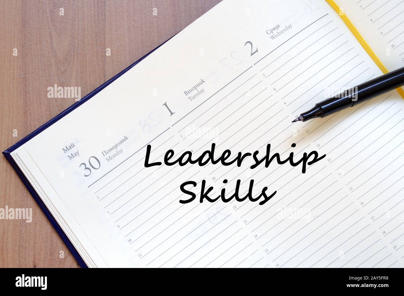 Leadership skills write on notebook Stock Photo Alamy