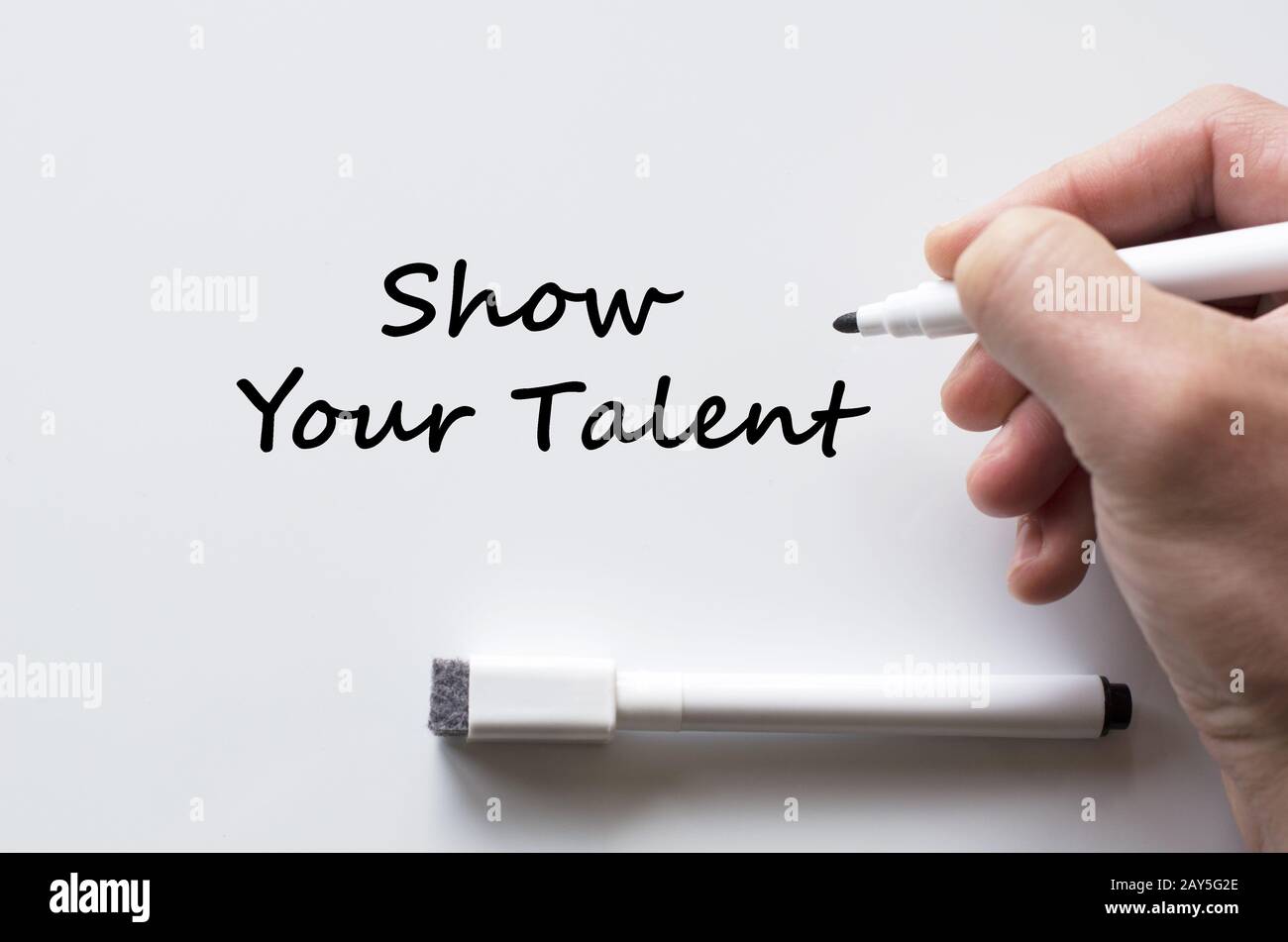 Show your talent written on whiteboard Stock Photo