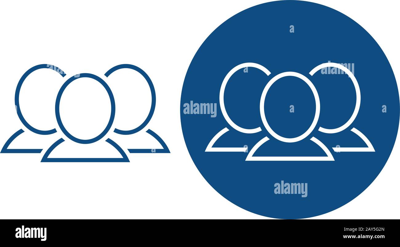 Group of people contacts. Option in a circle and without it. Vector ...