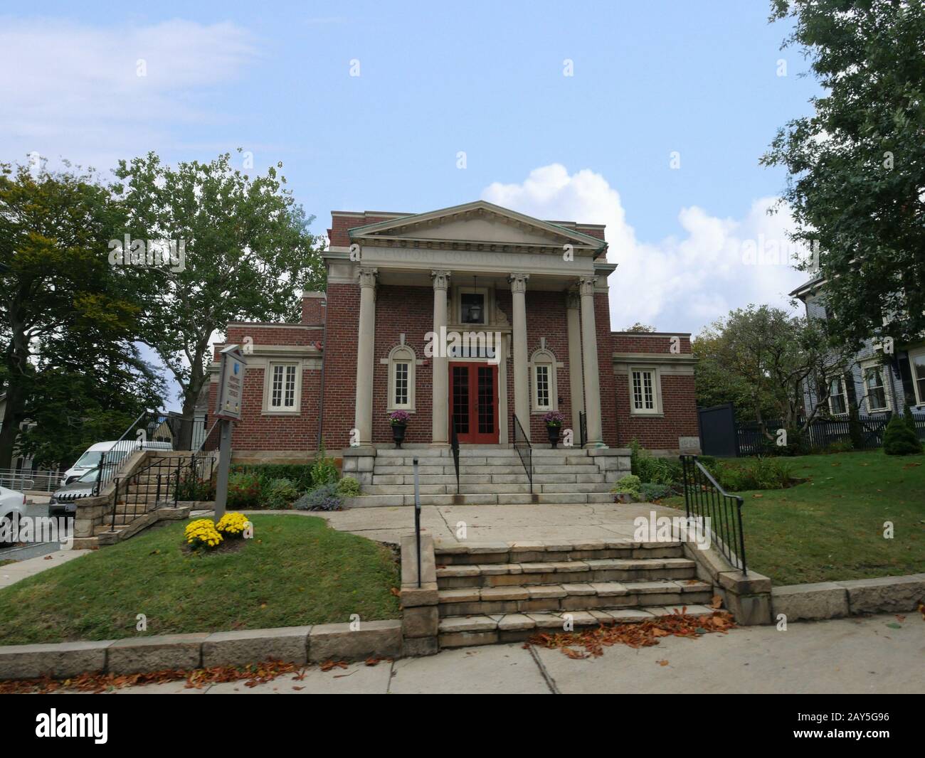 Newport, Rhode Island-September 2017: Newport Community Church front view, a non-denominational church in Newport. Stock Photo