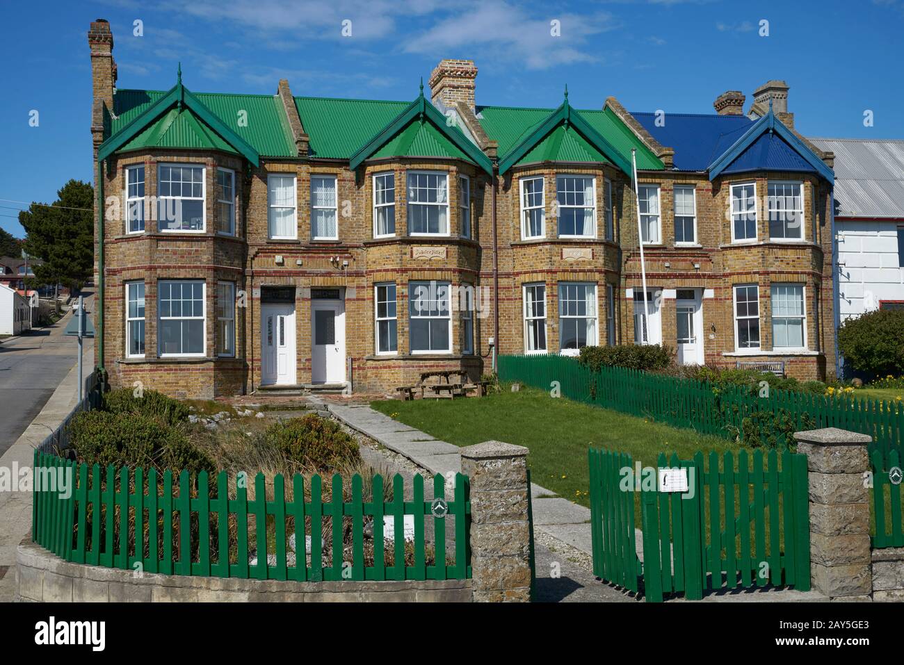 Jubilee Villas, historic group of houses built in 1887 in Stanley, the