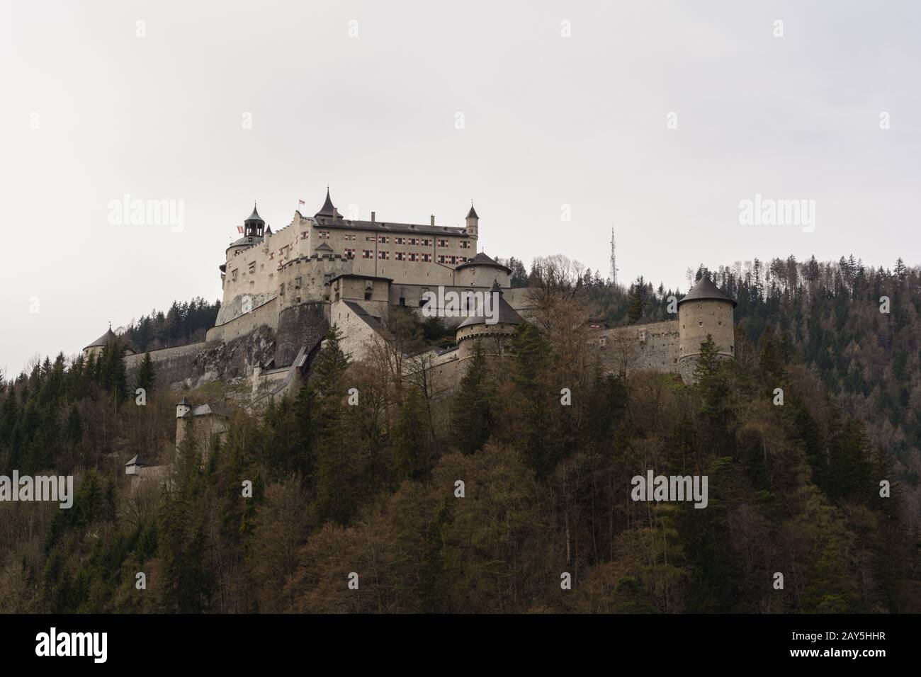 worth seeing destination Hohenwerfen Fortress in Salzburg - Austria Stock Photo