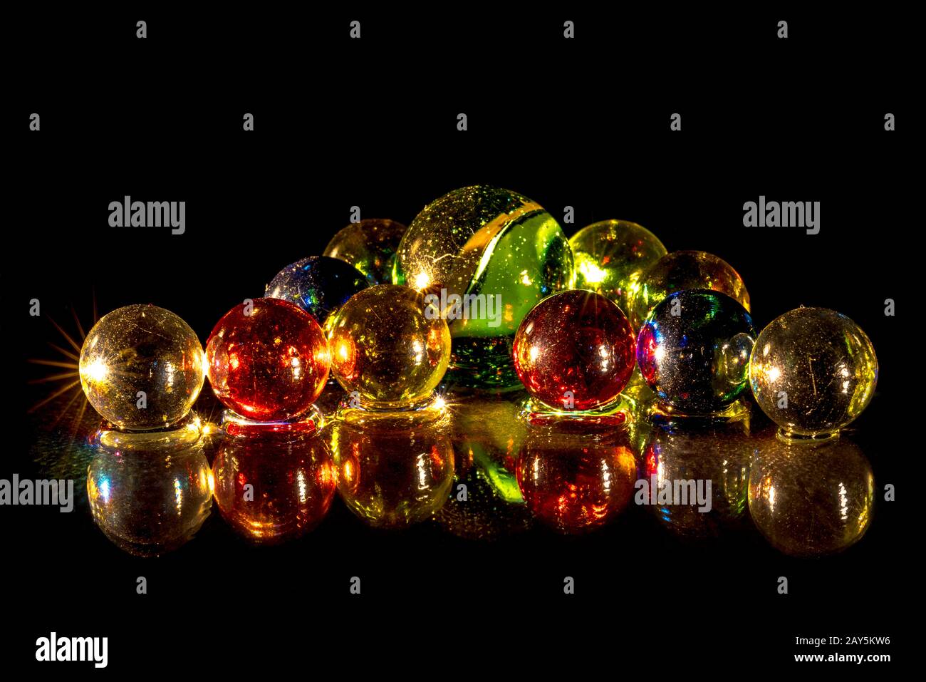 colorful glass beads Stock Photo