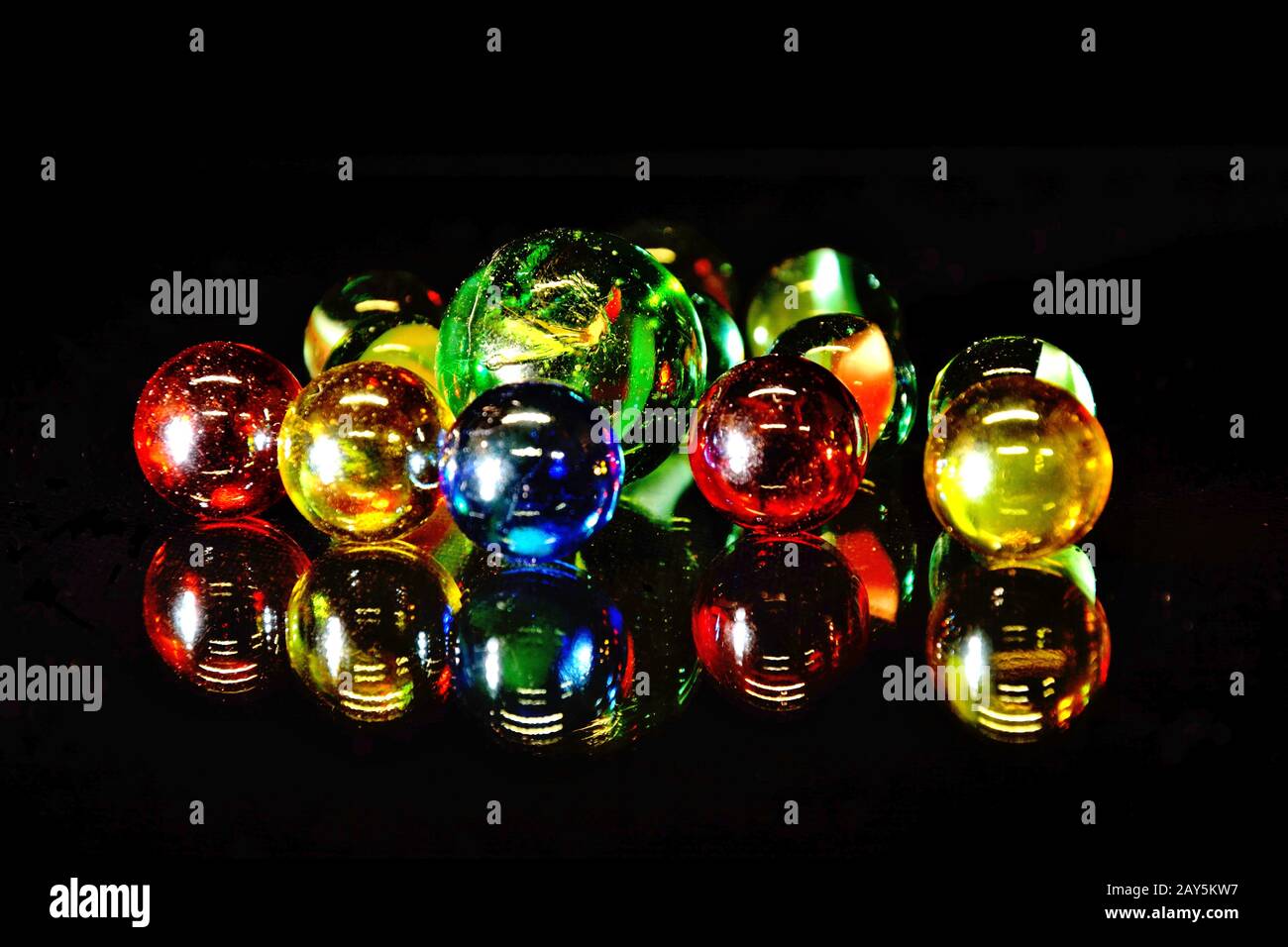 colorful glass beads Stock Photo