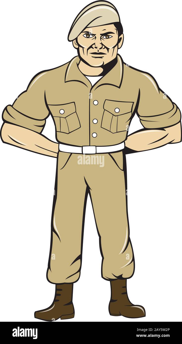 Ranger Standing Attention Cartoon Stock Photo - Alamy