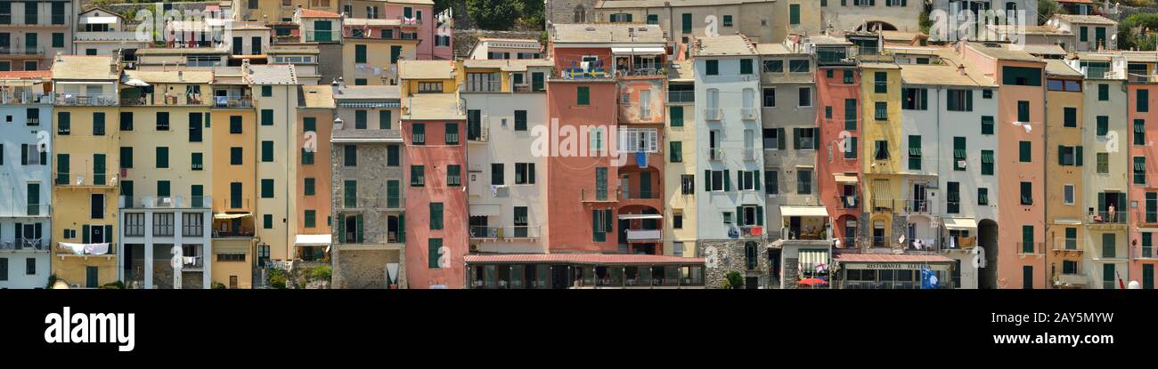 Portovenere (houses). UNESCO World Heritage Site - Liguria, Italy, Europe Stock Photo