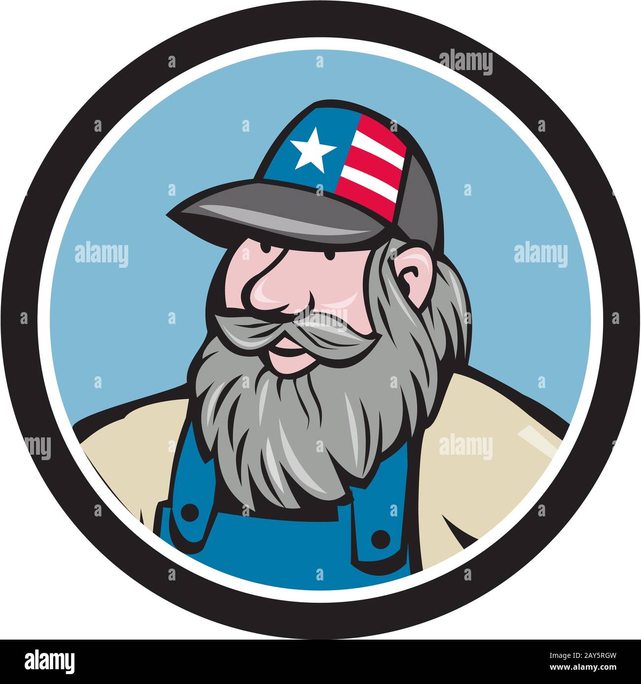 cartoon man with beard high resolution stock photography and images alamy https www alamy com hillbilly man beard circle cartoon image343720969 html