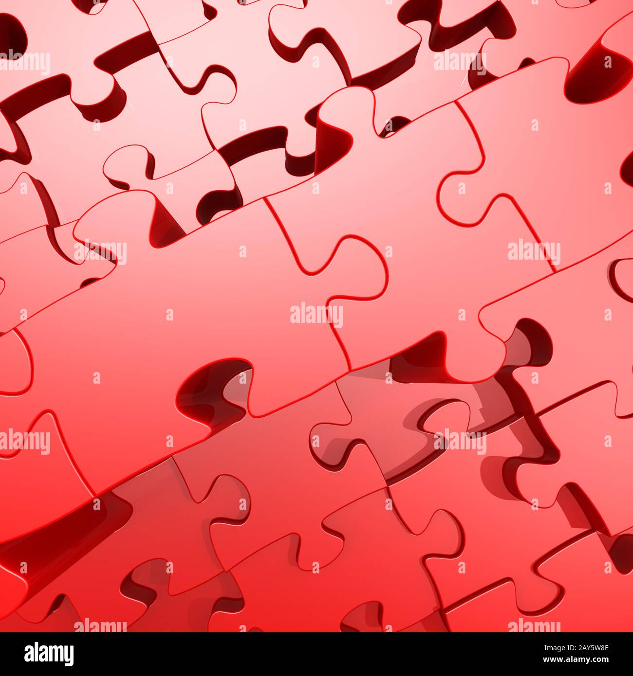 Red jigsaw puzzle with 3D effect Stock Photo Alamy