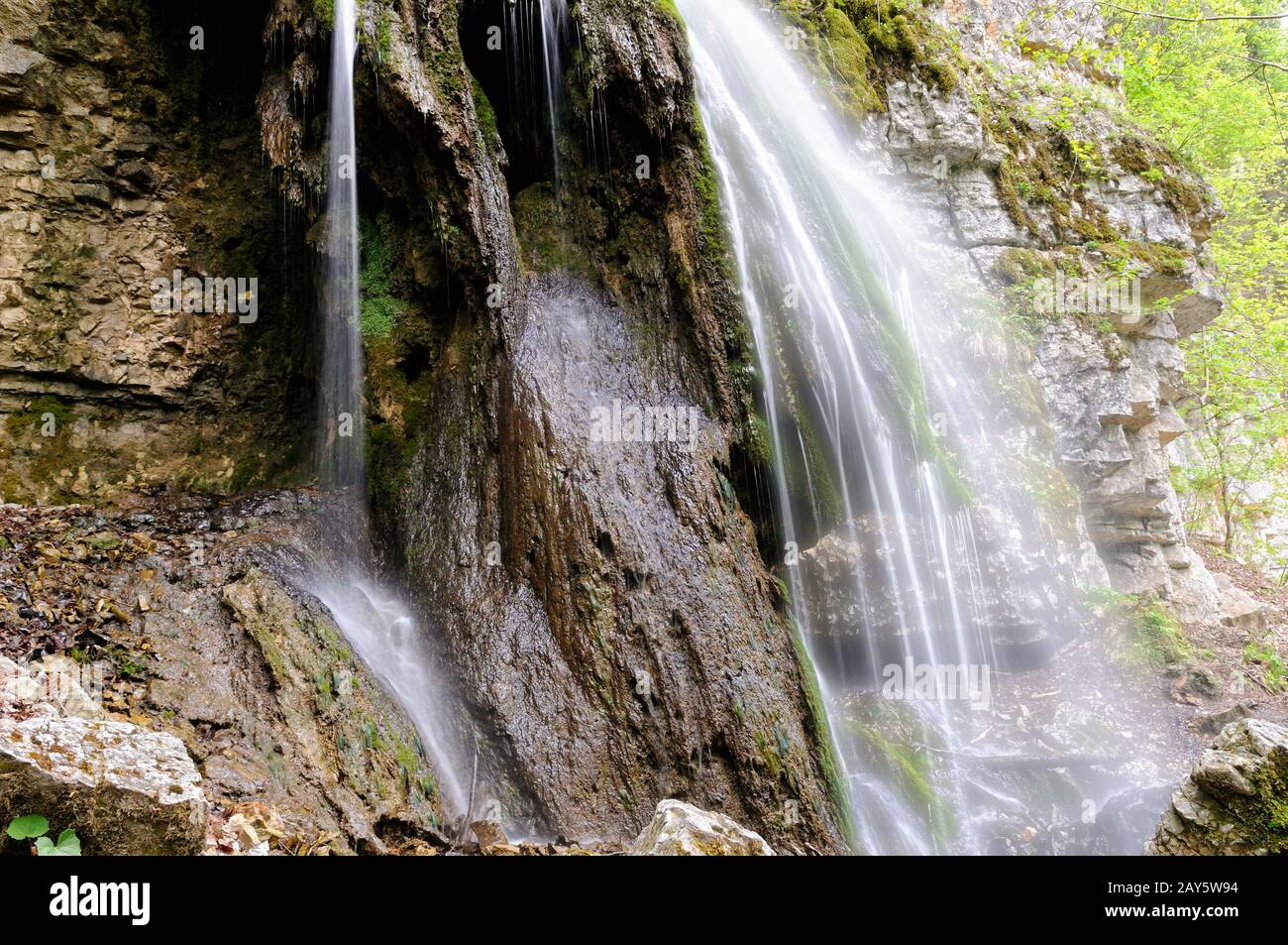 Water through the walls of the Wutach gorge Black Forest Germany Stock Photo