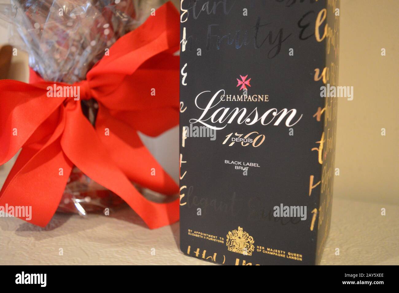 Lanson Champagne and Bouquet Stock Photo