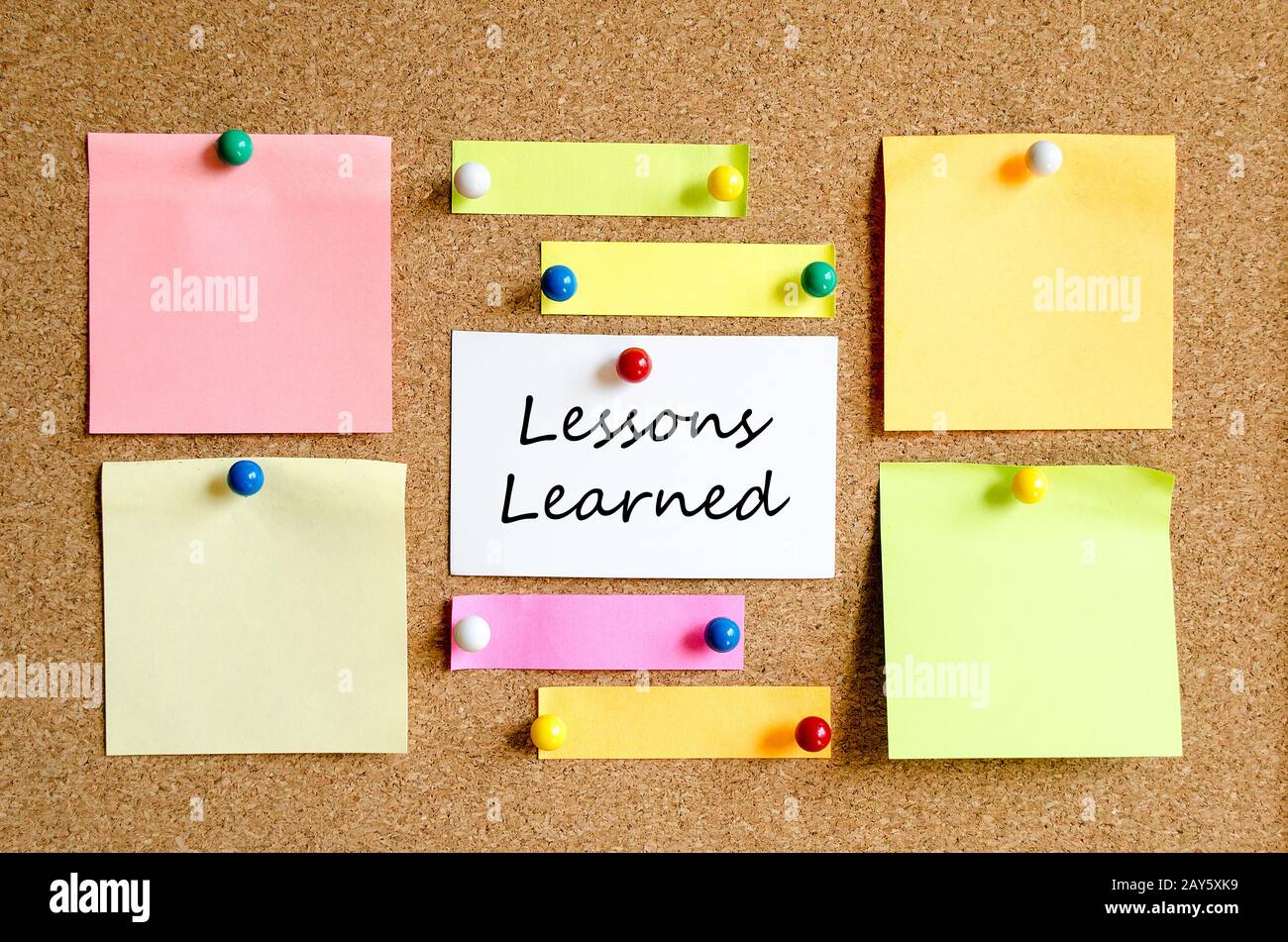 Lessons Learned Sticky Note Concept Stock Photo - Alamy