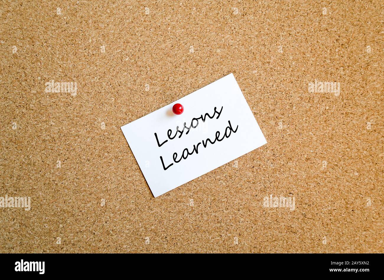 Lessons Learned Sticky Note Concept Stock Photo - Alamy