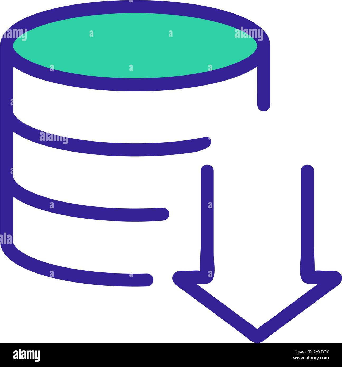 the database is an icon vector. Isolated contour symbol illustration ...