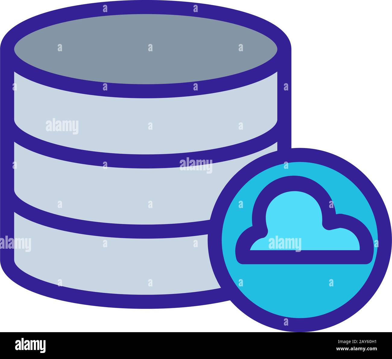 the database is an icon vector. Isolated contour symbol illustration ...