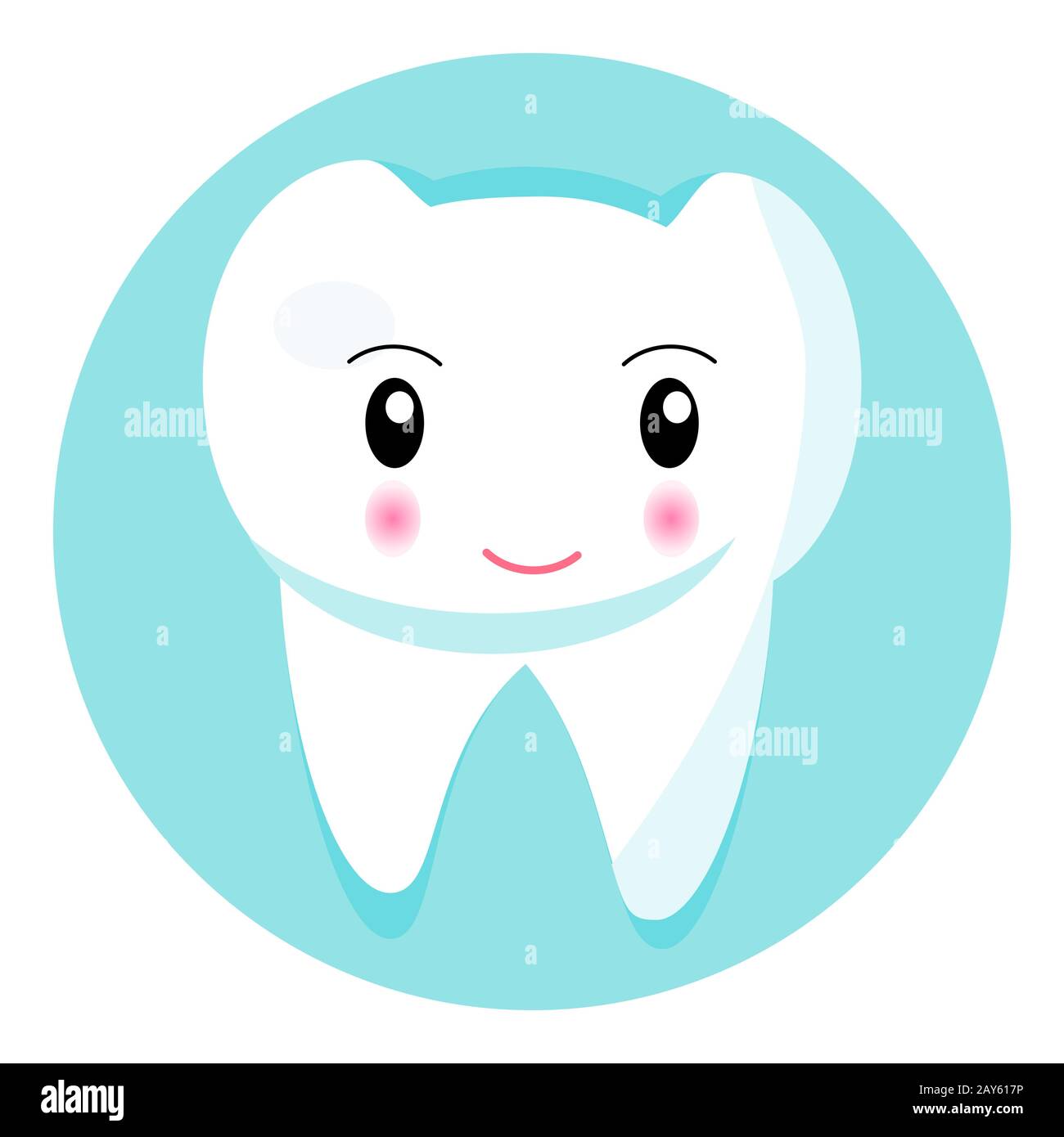 Cute smiling tooth icon. National Dental Hygiene month, week, day