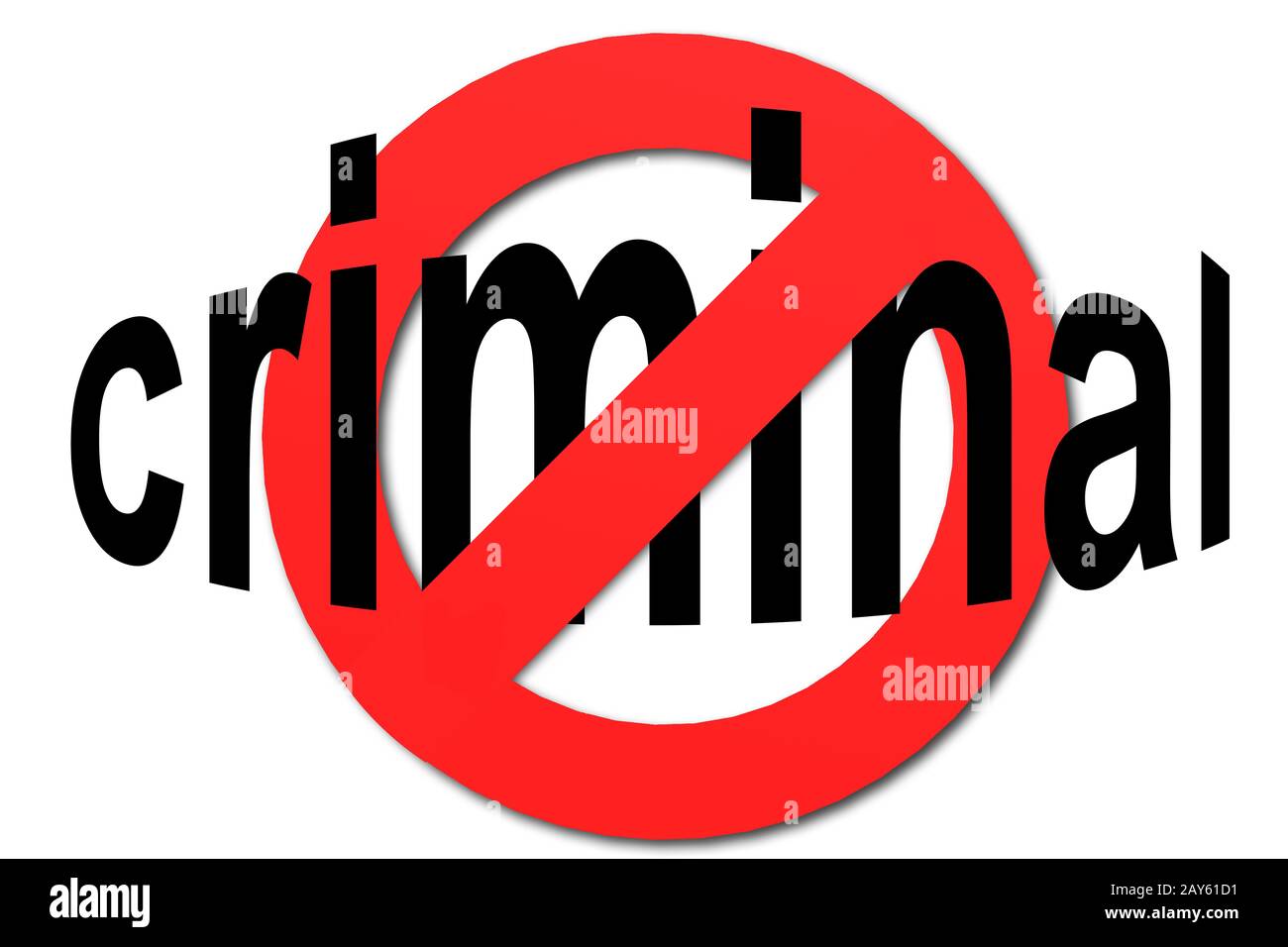 Stop criminal sign in red Stock Photo