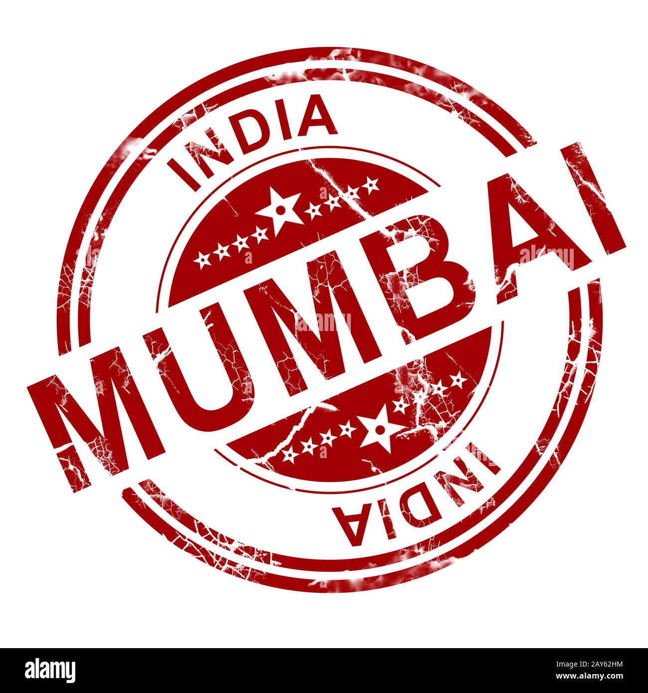 Red Mumbai stamp Stock Photo Alamy