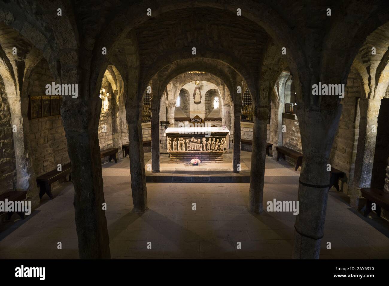 Romanesque churches in the village of Taull in the Spanish  Pyrenees, Twelfth Century Stock Photo