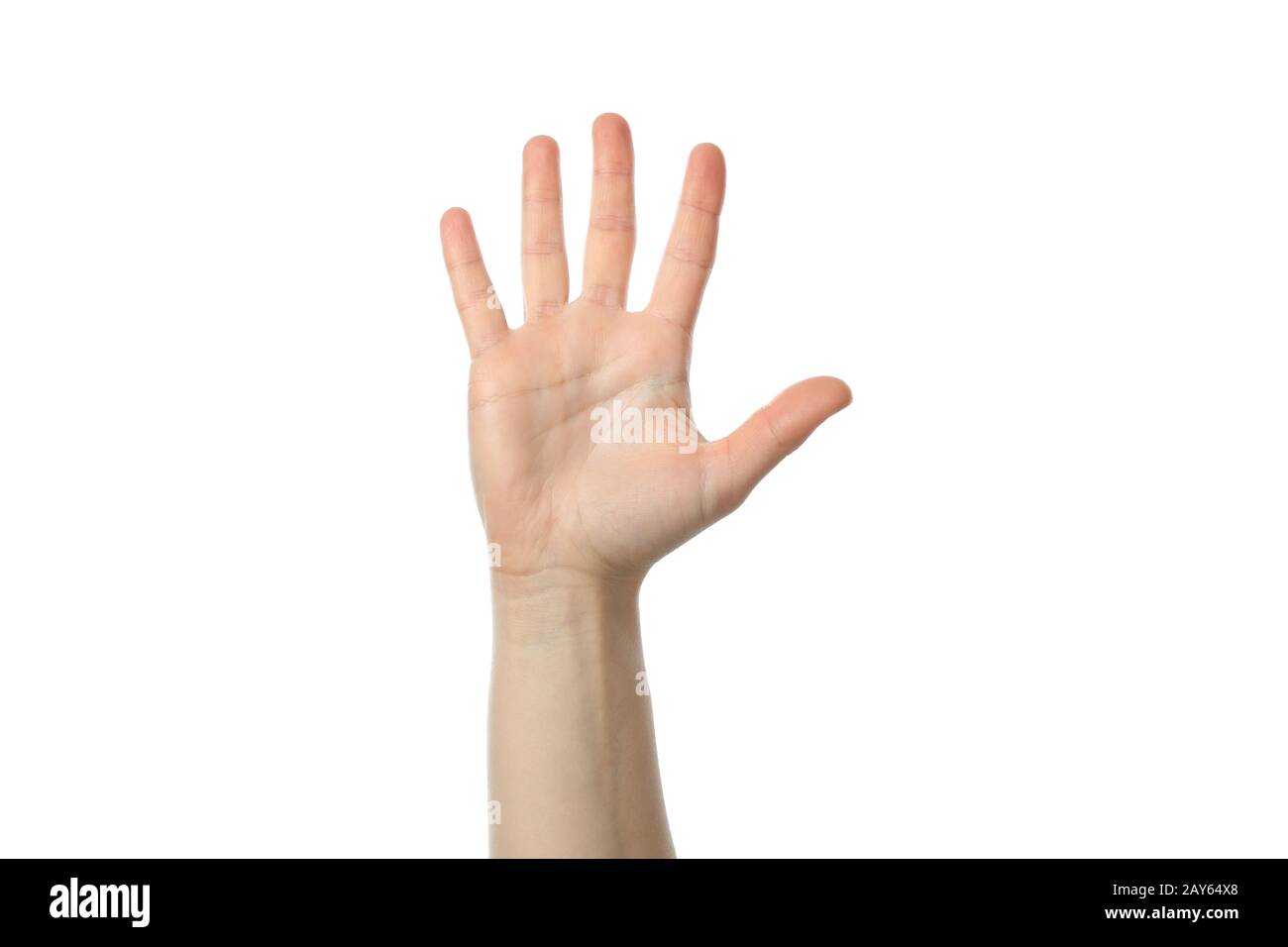 Female hand isolated on white background. Gestures Stock Photo - Alamy