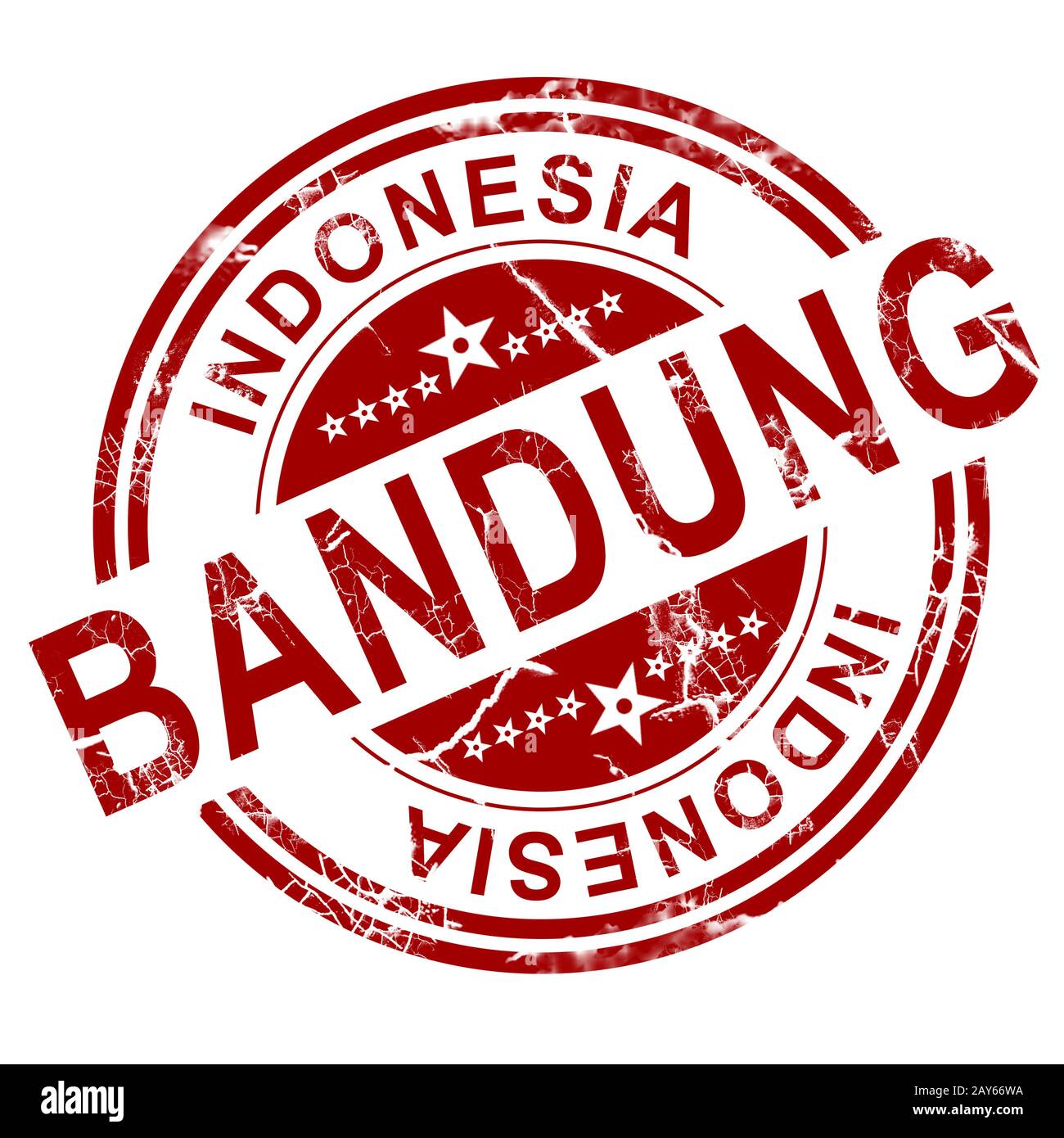 Red Bandung stamp Stock Photo