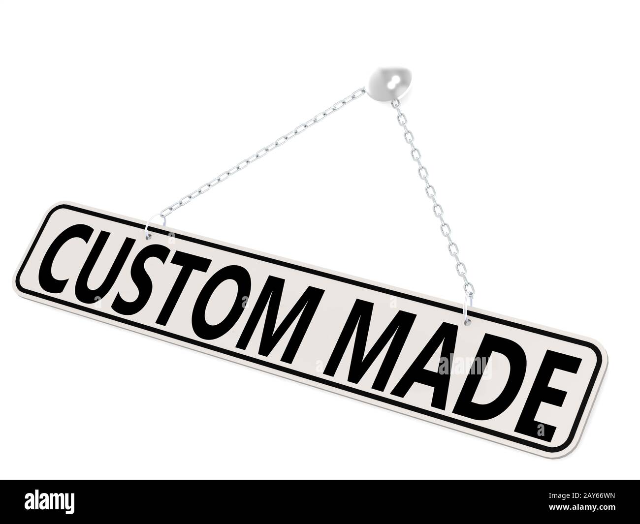 Custom made banner isolated on white Stock Photo - Alamy