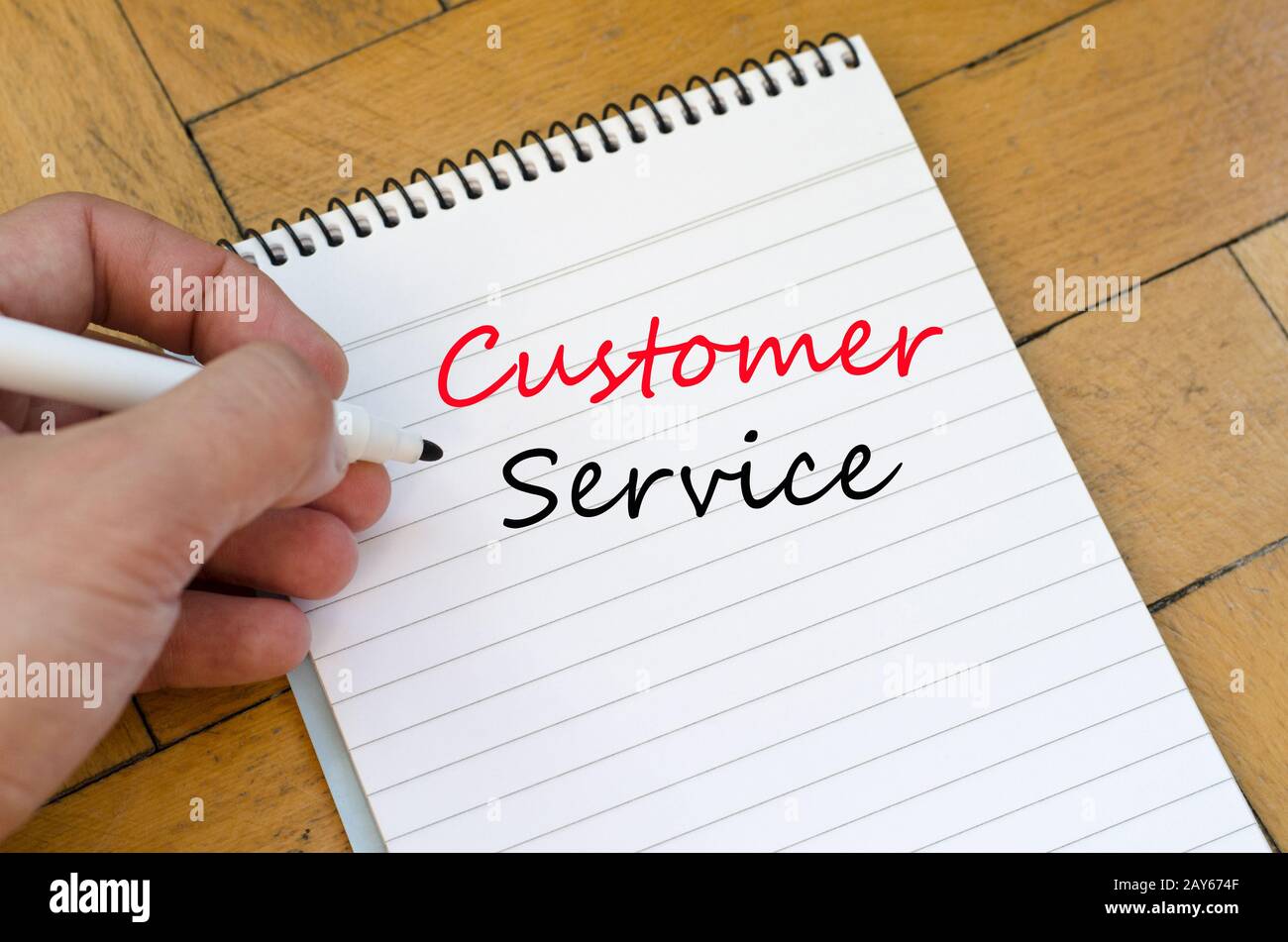 Customer service text concept Stock Photo - Alamy