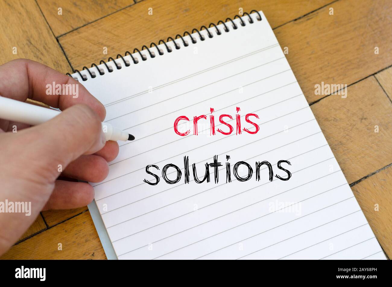 Crisis solutions text concept Stock Photo - Alamy