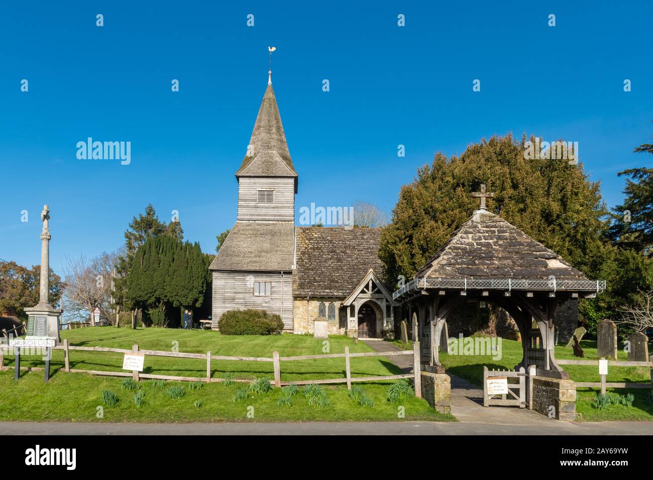 St Peters Church in the village of Newdigate, Surrey, UK Stock Photo
