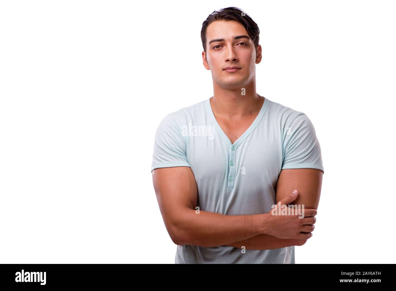 Young handsome man isolated on the white background Stock Photo