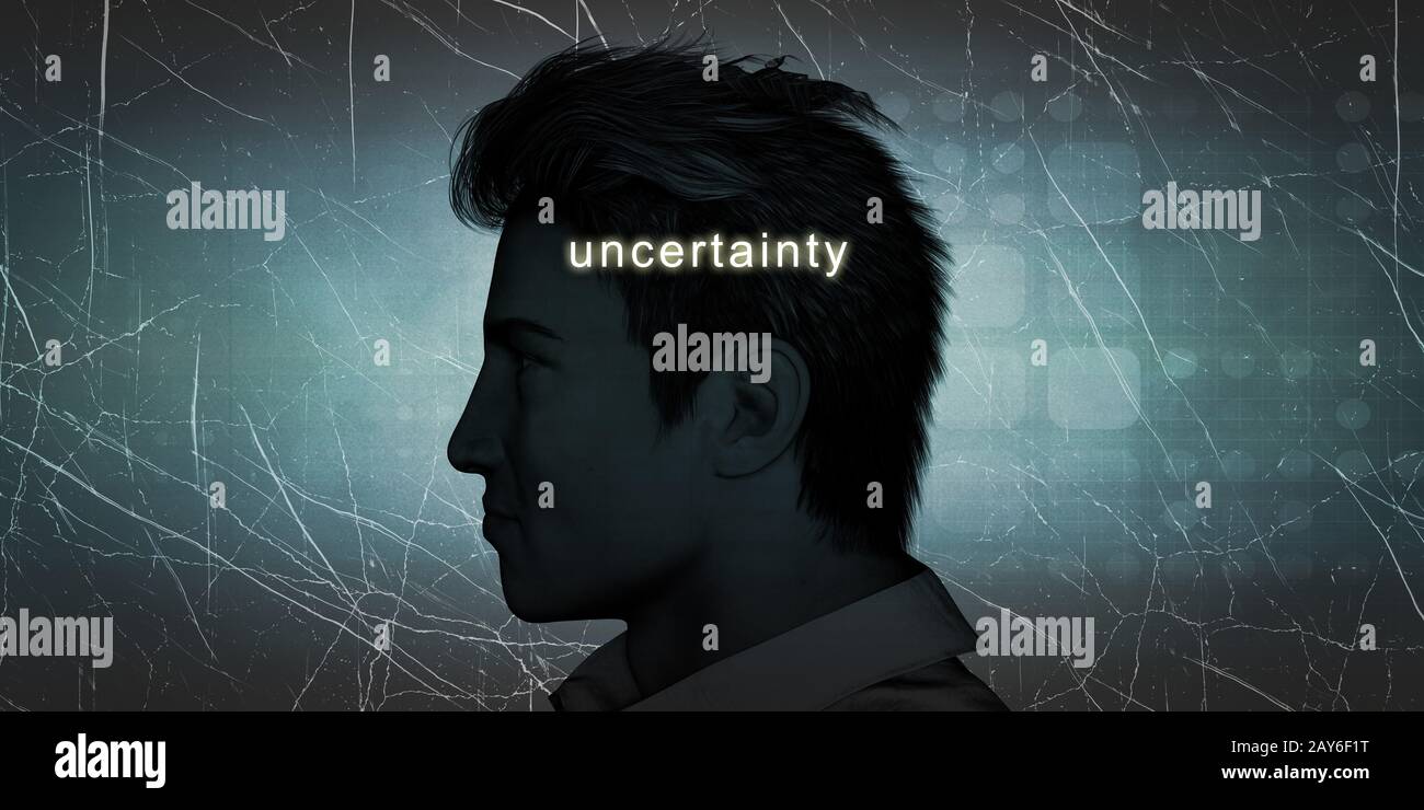 Man Experiencing Uncertainty Stock Photo