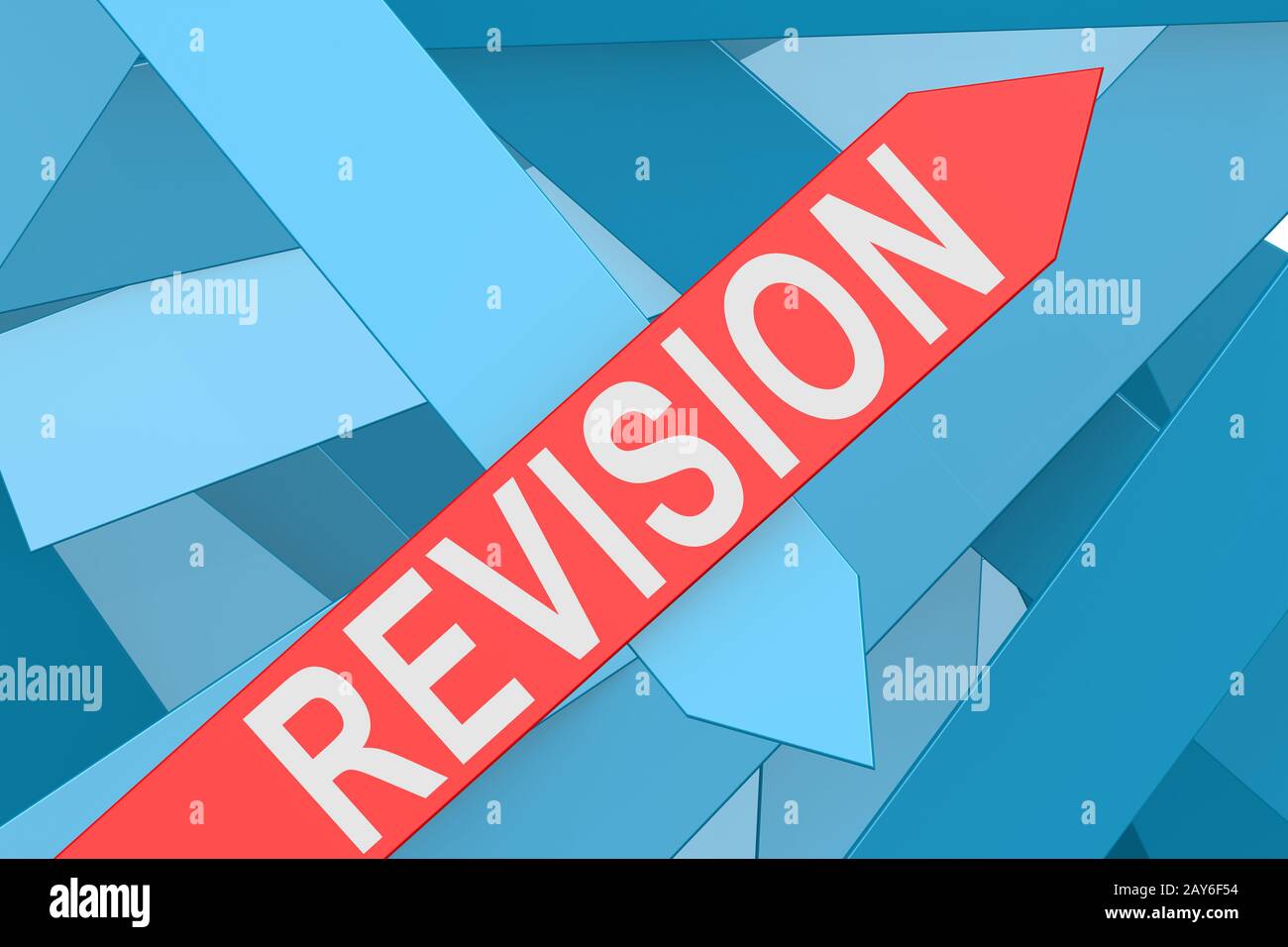 Revision arrow pointing upward Stock Photo