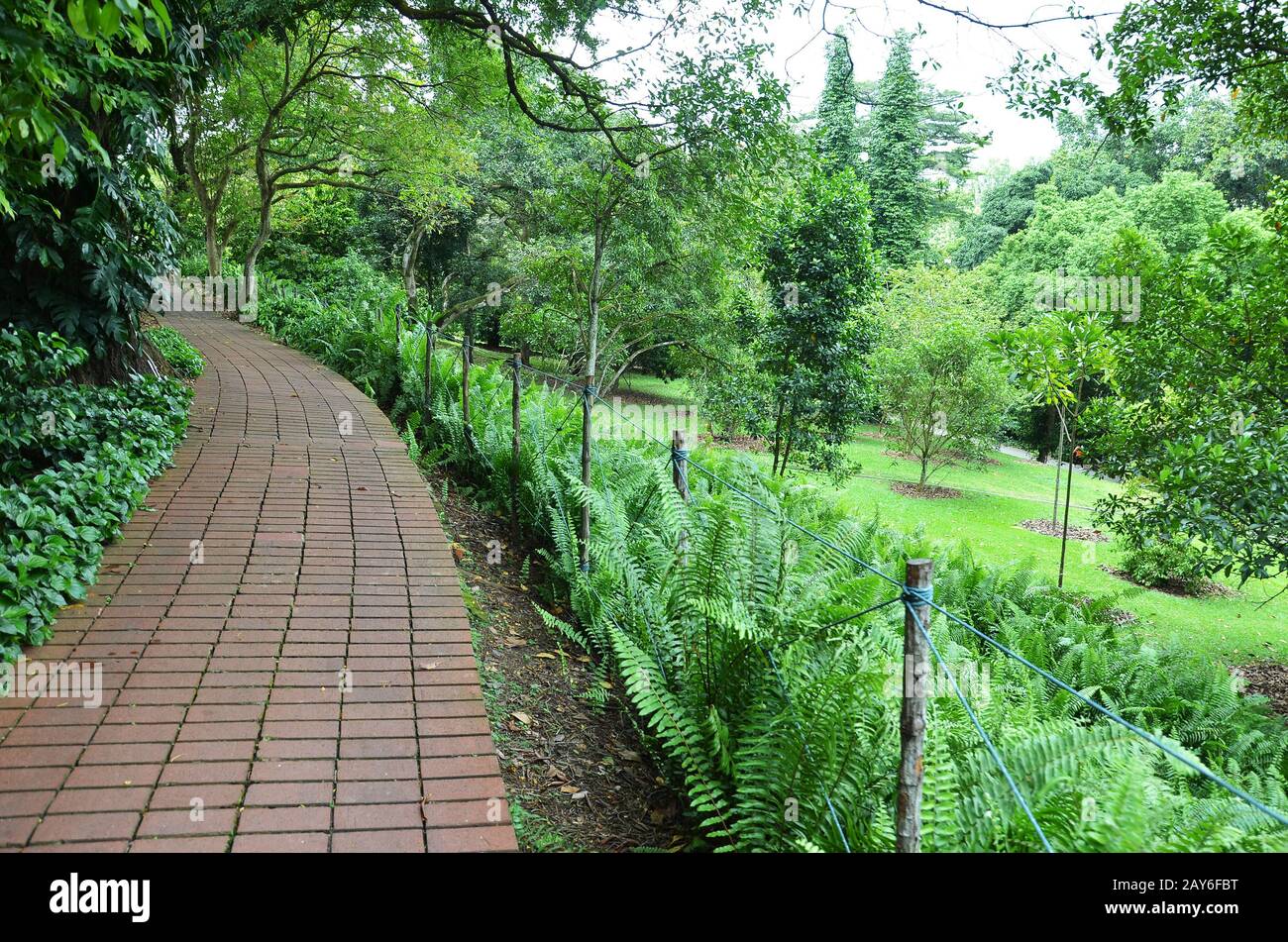 Red brick path hi-res stock photography and images - Alamy