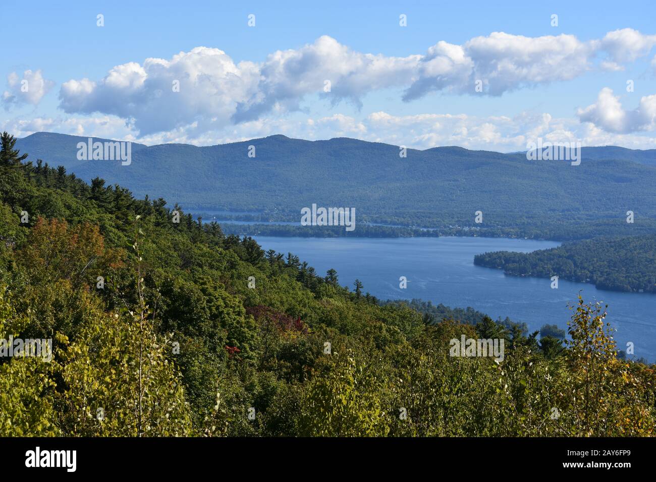 View of Lake George, from Prospect Mountain, in New York Stock Photo - Alamy, image size:1300x956
