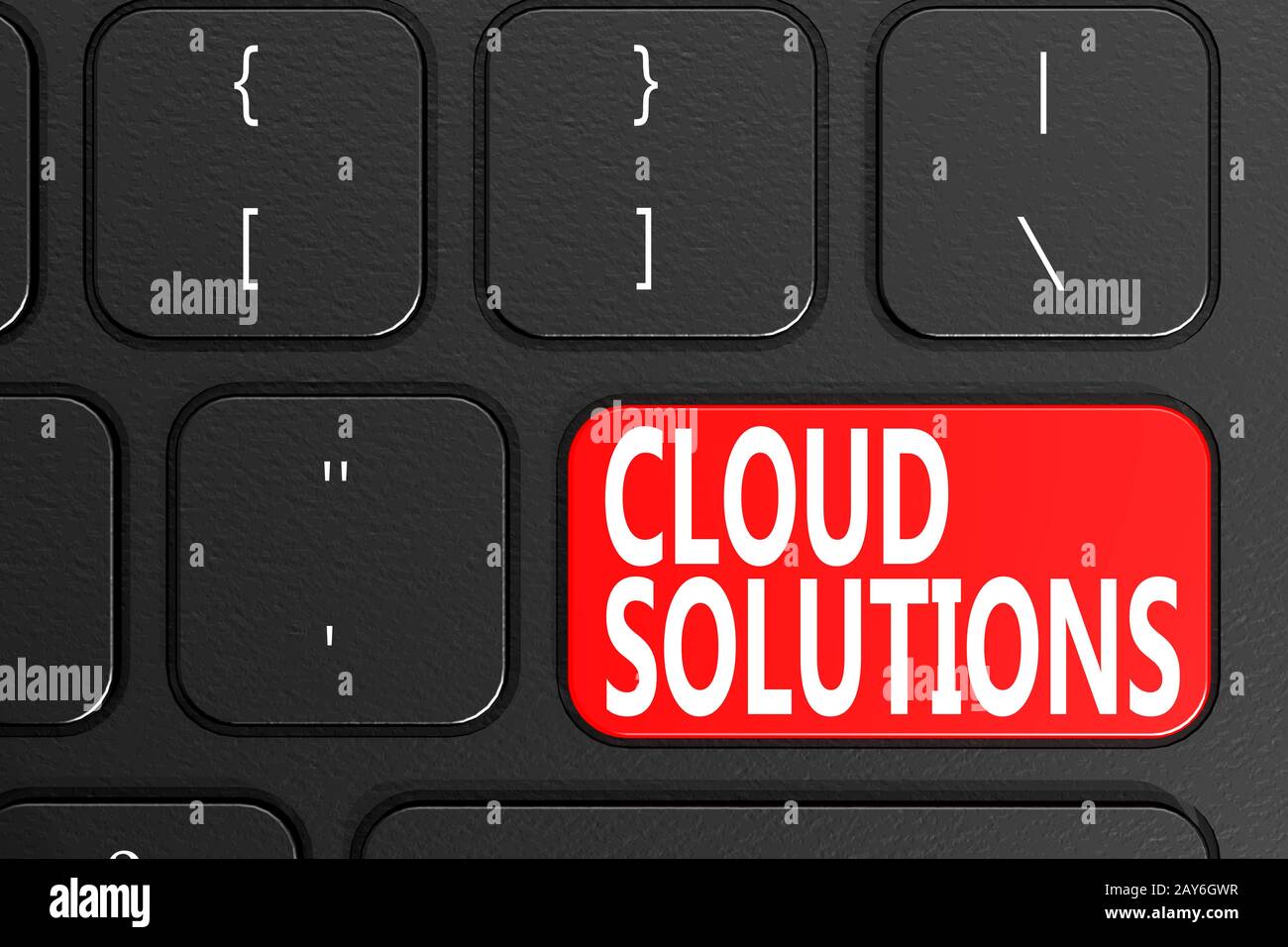 Cloud Solutions on black keyboard Stock Photo