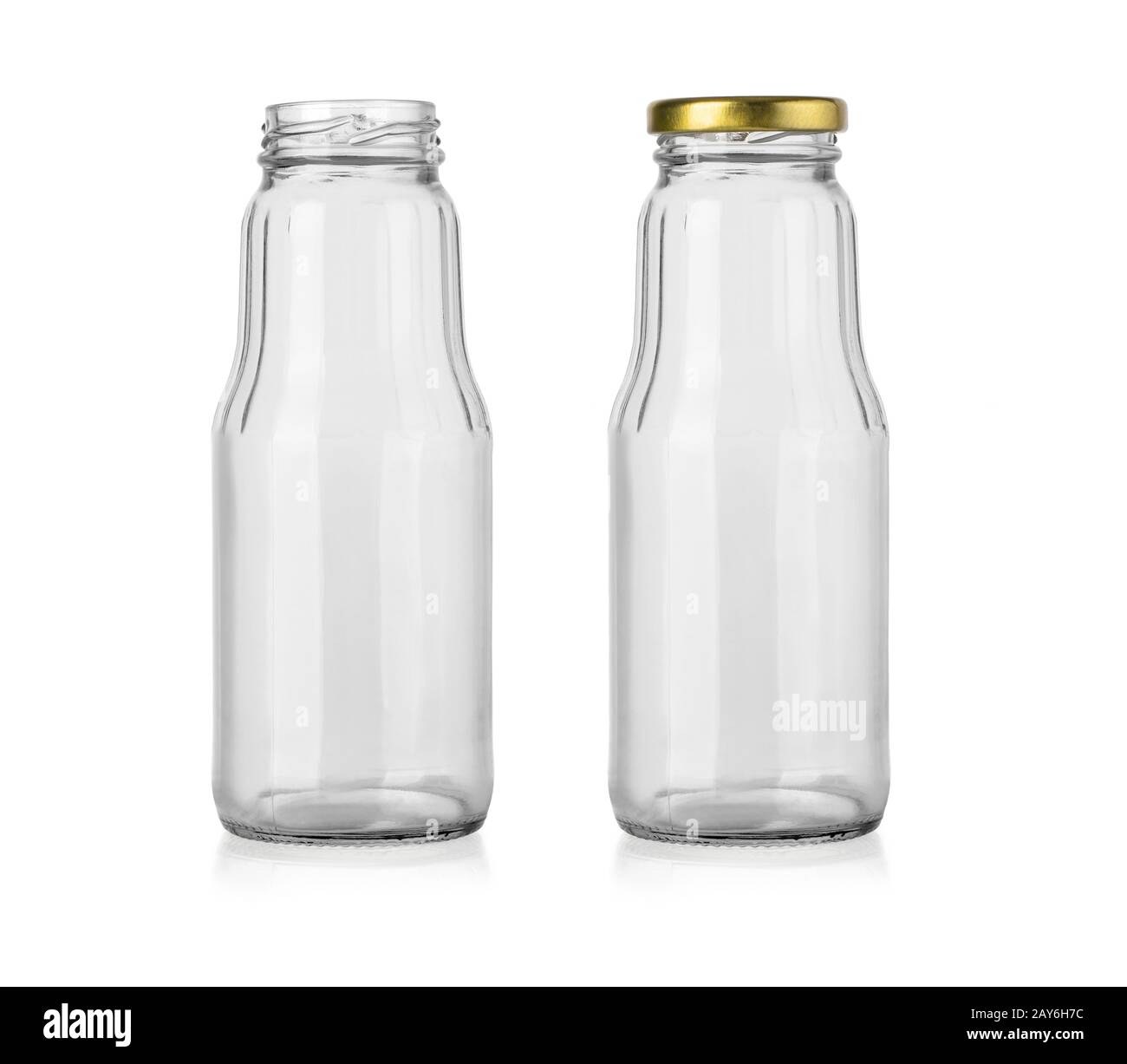 empty glass bottle isolated with clipping path Stock Photo