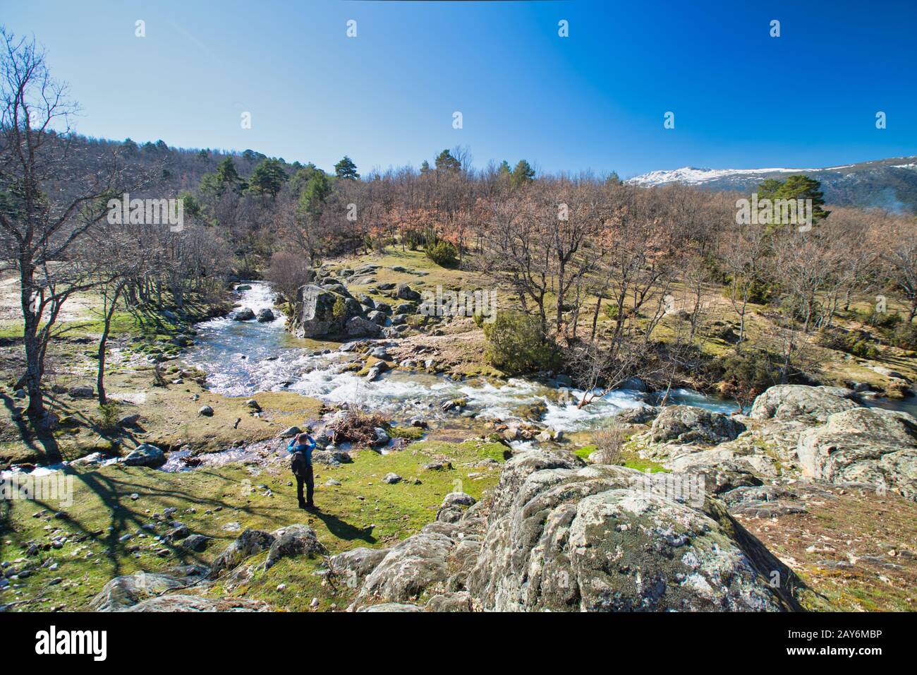 Valle de Loyoza en el Parque Nacional de Guadarrama. Cascada del Purgatorio. Madrid España Stock Photo
