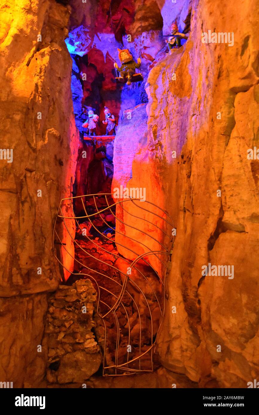 Fairyland Caverns at Rock City Gardens at Lookout Mountain in Chattanooga, Tennessee Stock Photo