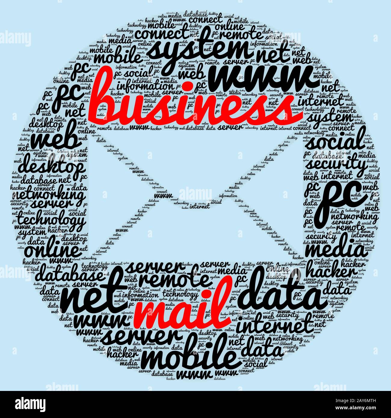 Business mail word cloud concept Stock Photo