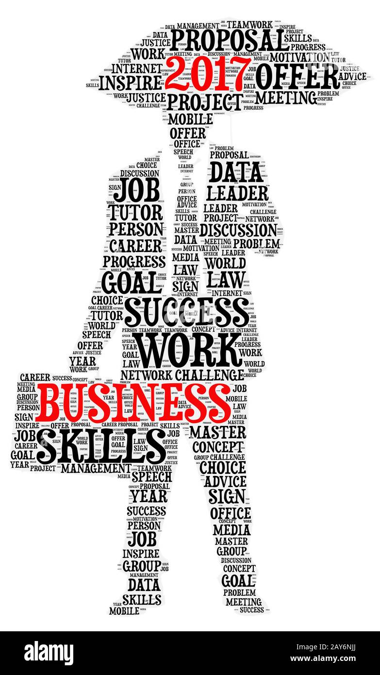Business 2017 word cloud concept Stock Photo