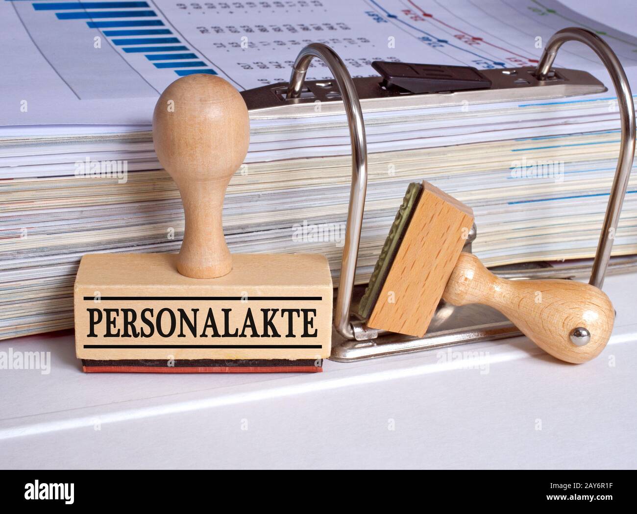 Personal file stamp with file folder Stock Photo