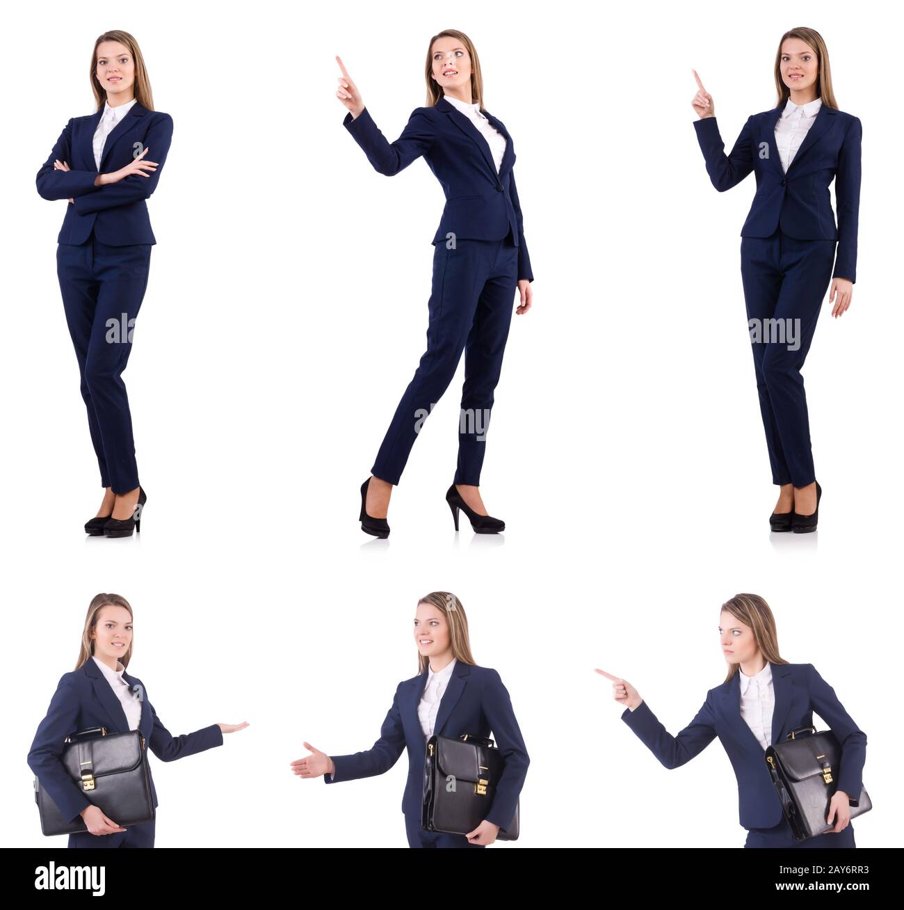 Businesswoman in suit isolated on white Stock Photo - Alamy