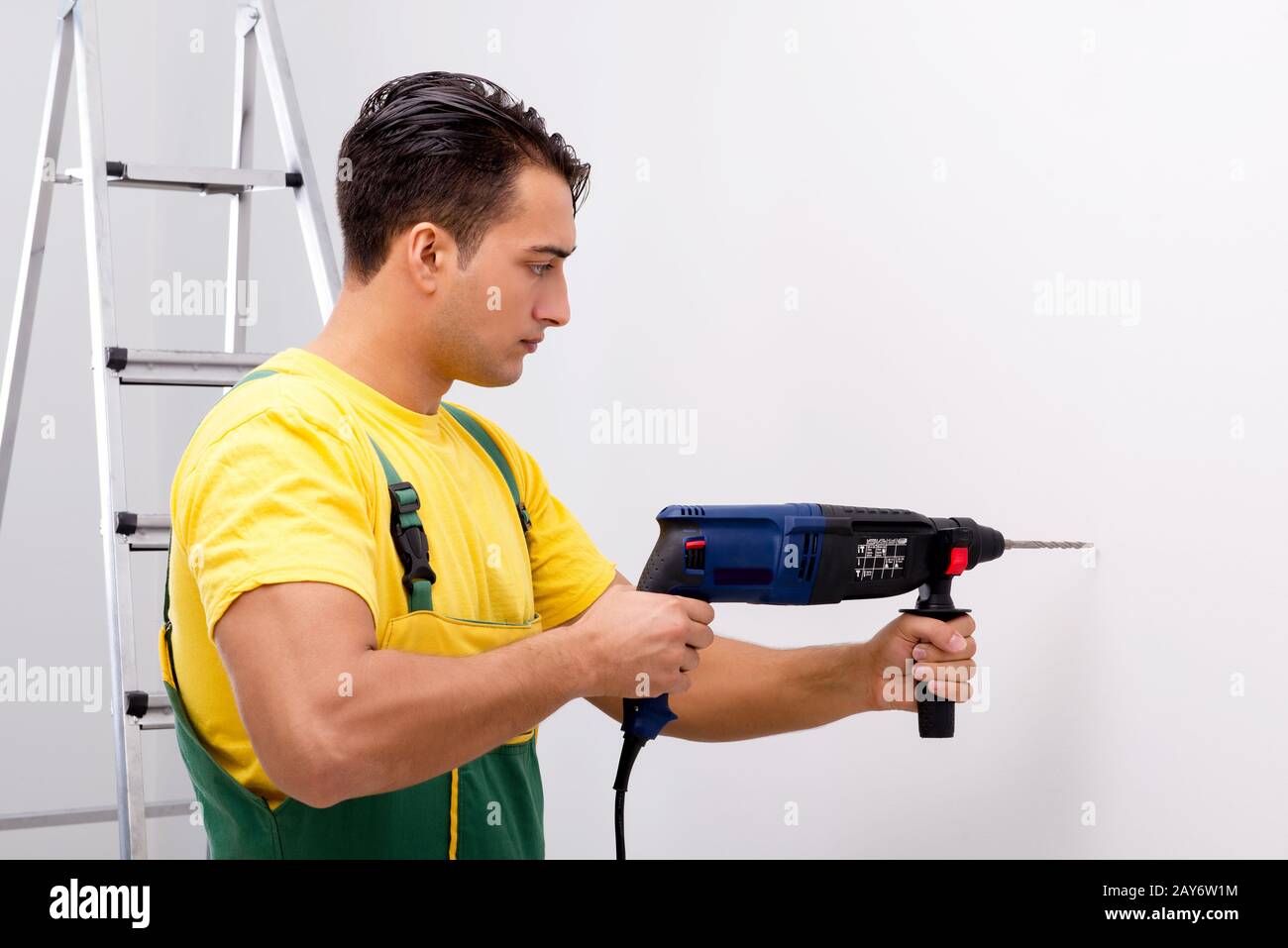 Construction worker working at the site Stock Photo - Alamy