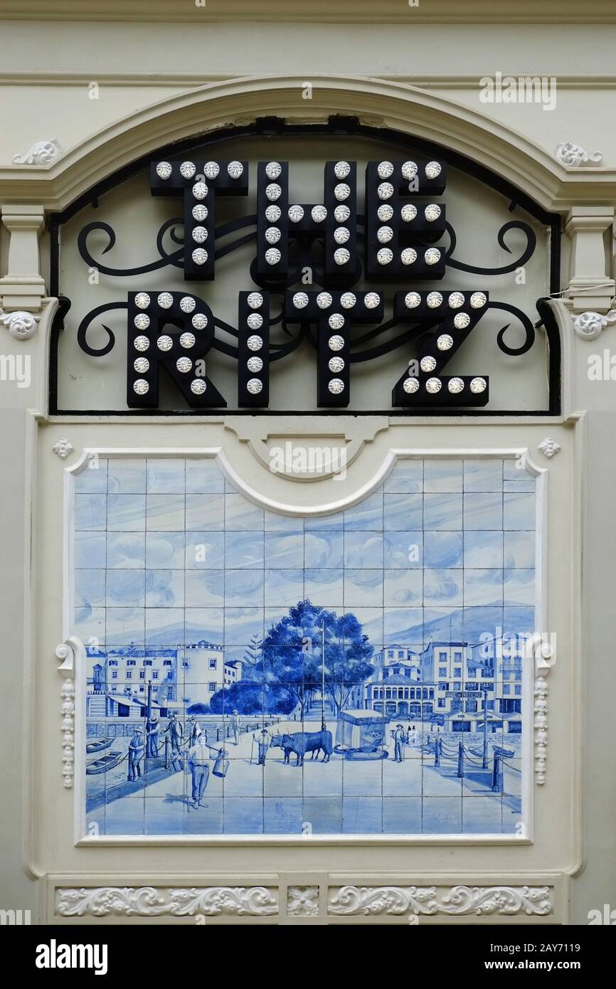 The Ritz, oldest cafe and restaurant in Funchal, Madeira Stock Photo