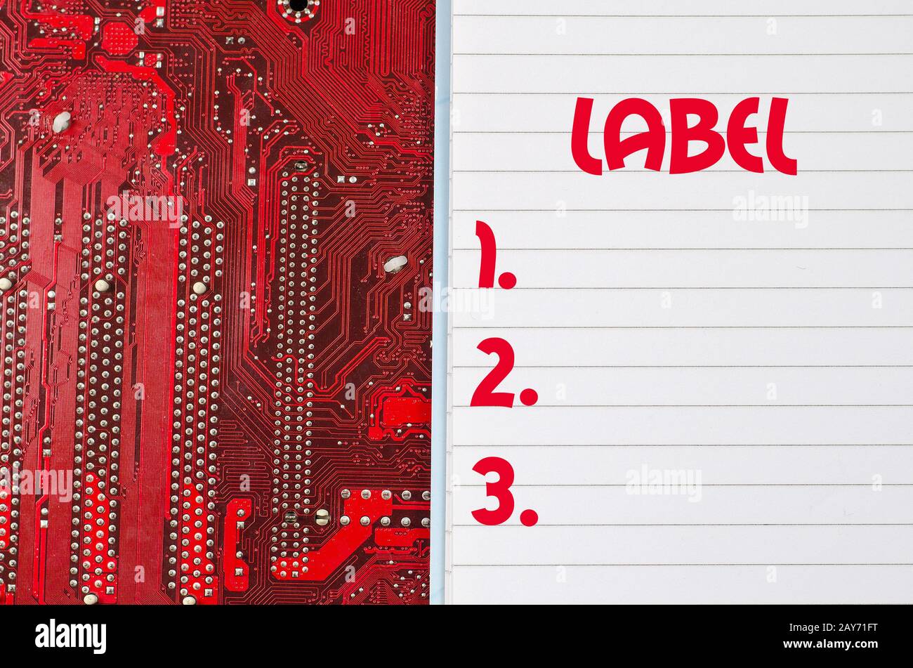 Computer Label Background Label text concept over computer background Stock Photo - Alamy