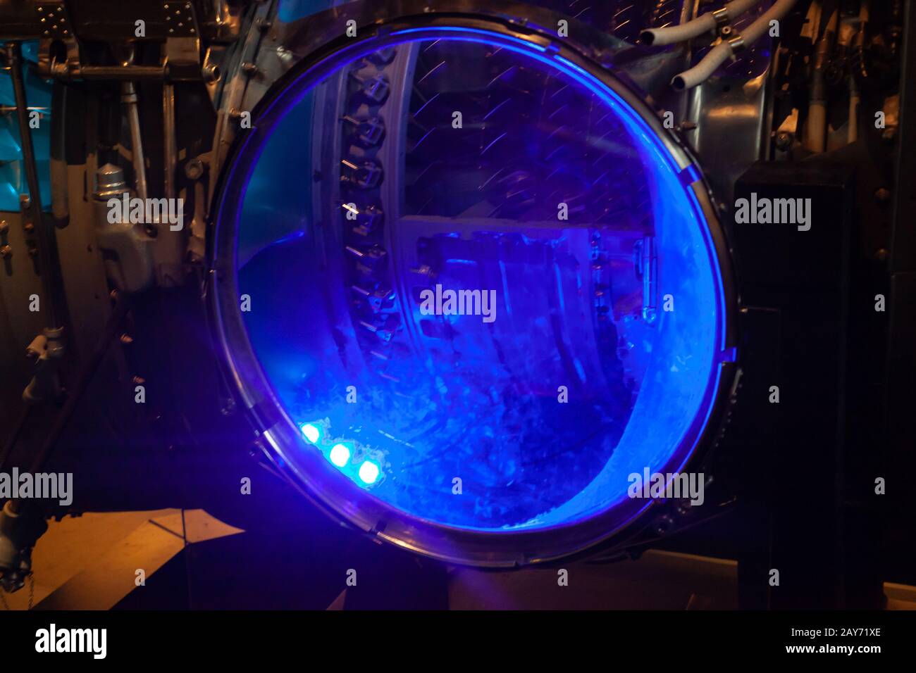 Abstract detail of a Rolls Royce Pegasus Engine. Science Museum, London