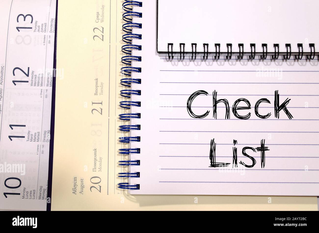 Check list concept on notebook Stock Photo - Alamy