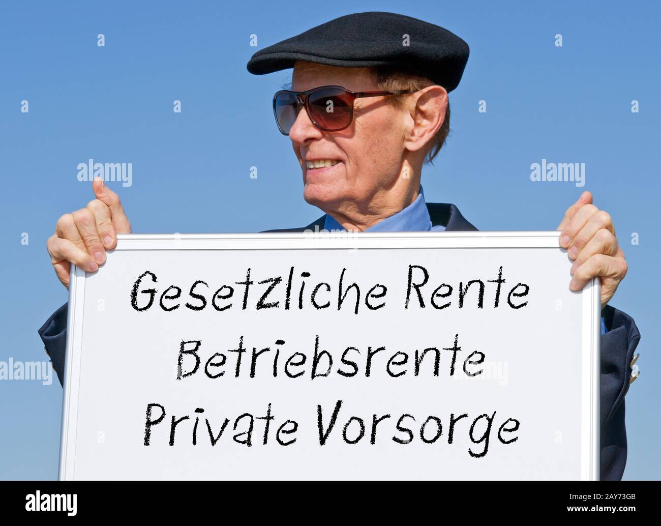 Statutory pension, company pension, private pension Stock Photo
