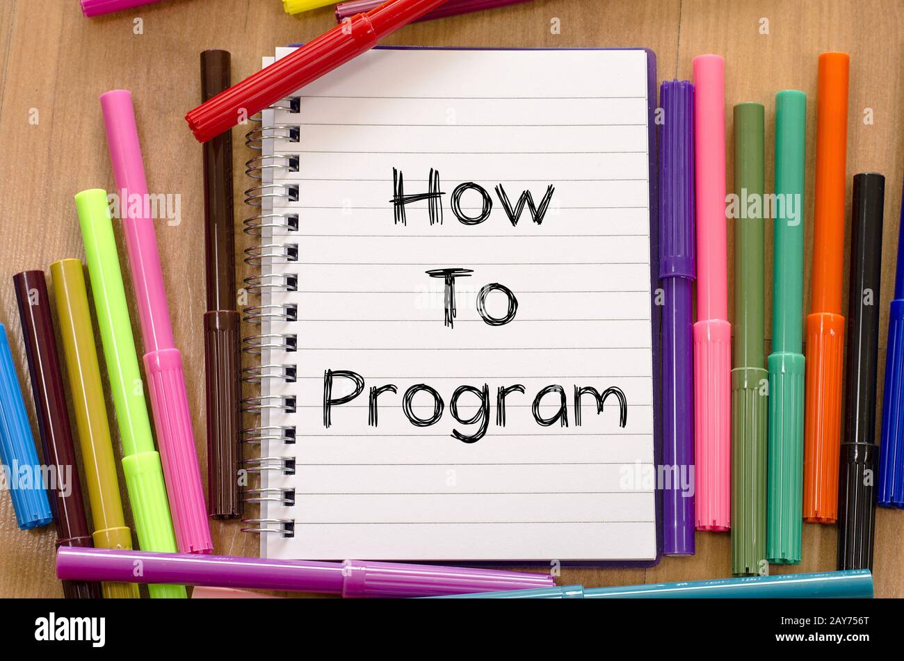 How to program text concept Stock Photo